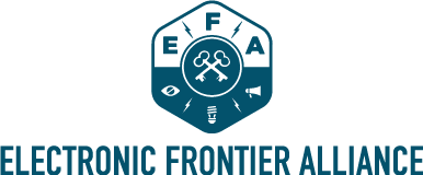 Electronic Frontier Alliance logo (blue, stacked)