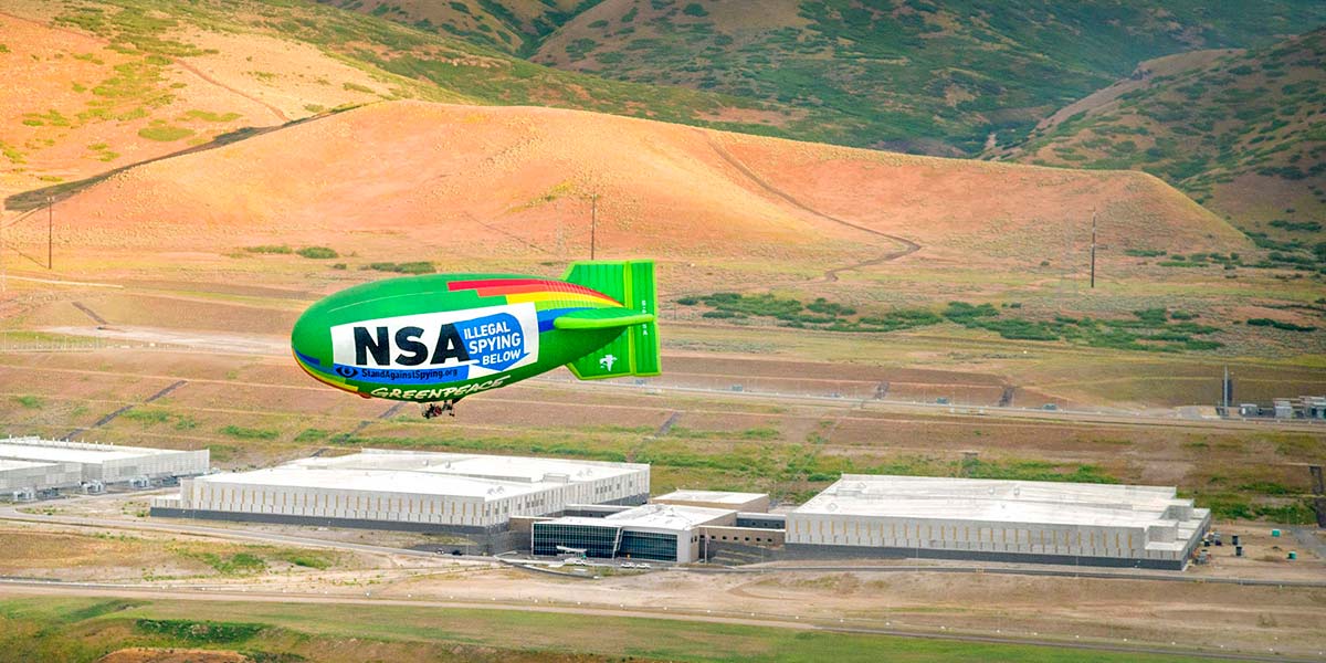 Airship flying above NSA hq.