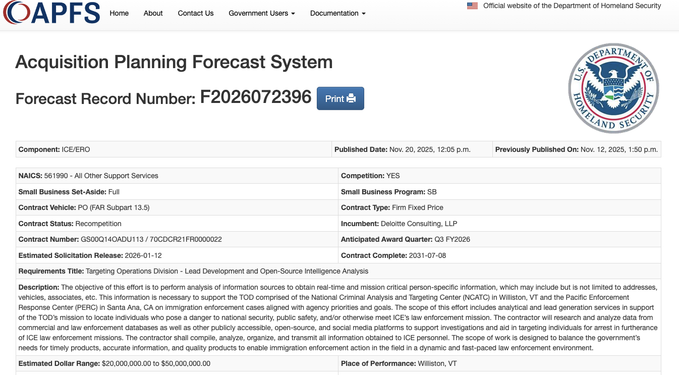 Results for a proposed contract for open source intelligence Results for a proposed contract for open source intelligence