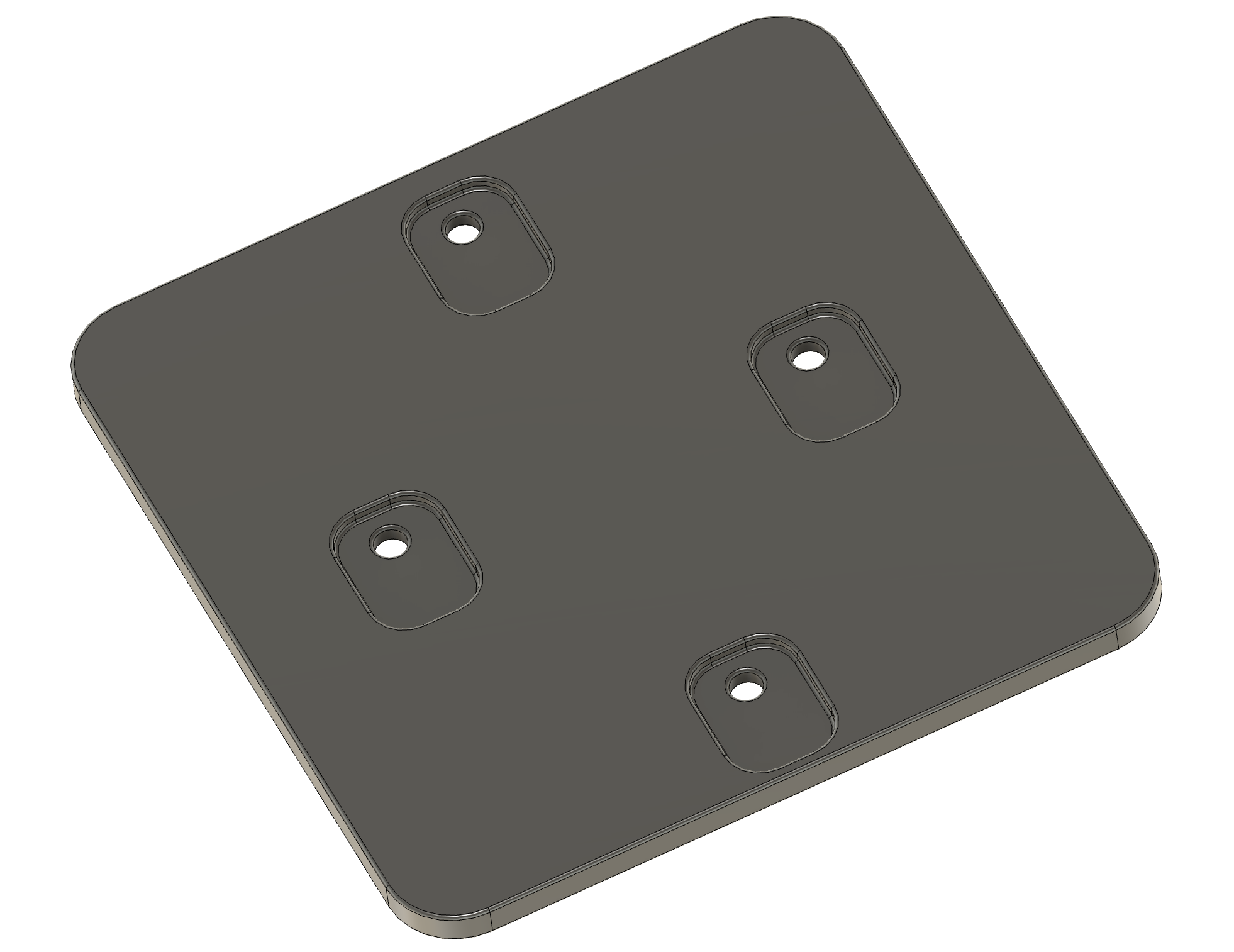 Simple rectangular model with recesses and through holes. Simple rectangular model with recesses and through holes.