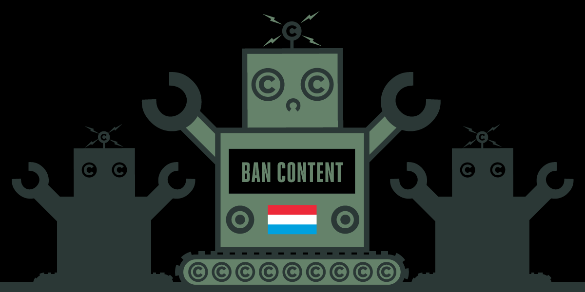 luxembourg flag and robot