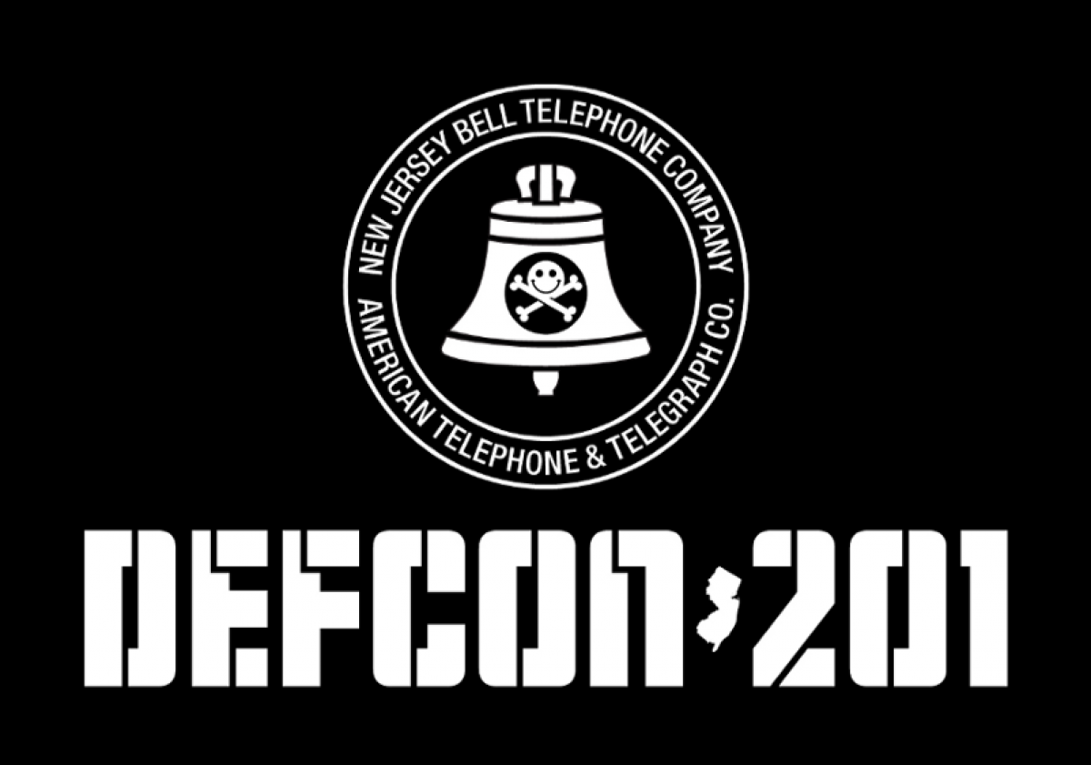 Black background with white text, which reads DEFCON 201 in block letters