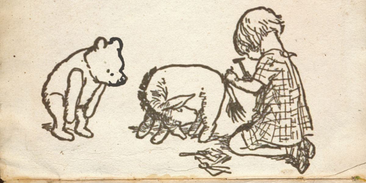 Winnie the Pooh original art by EH Shepard, public domain